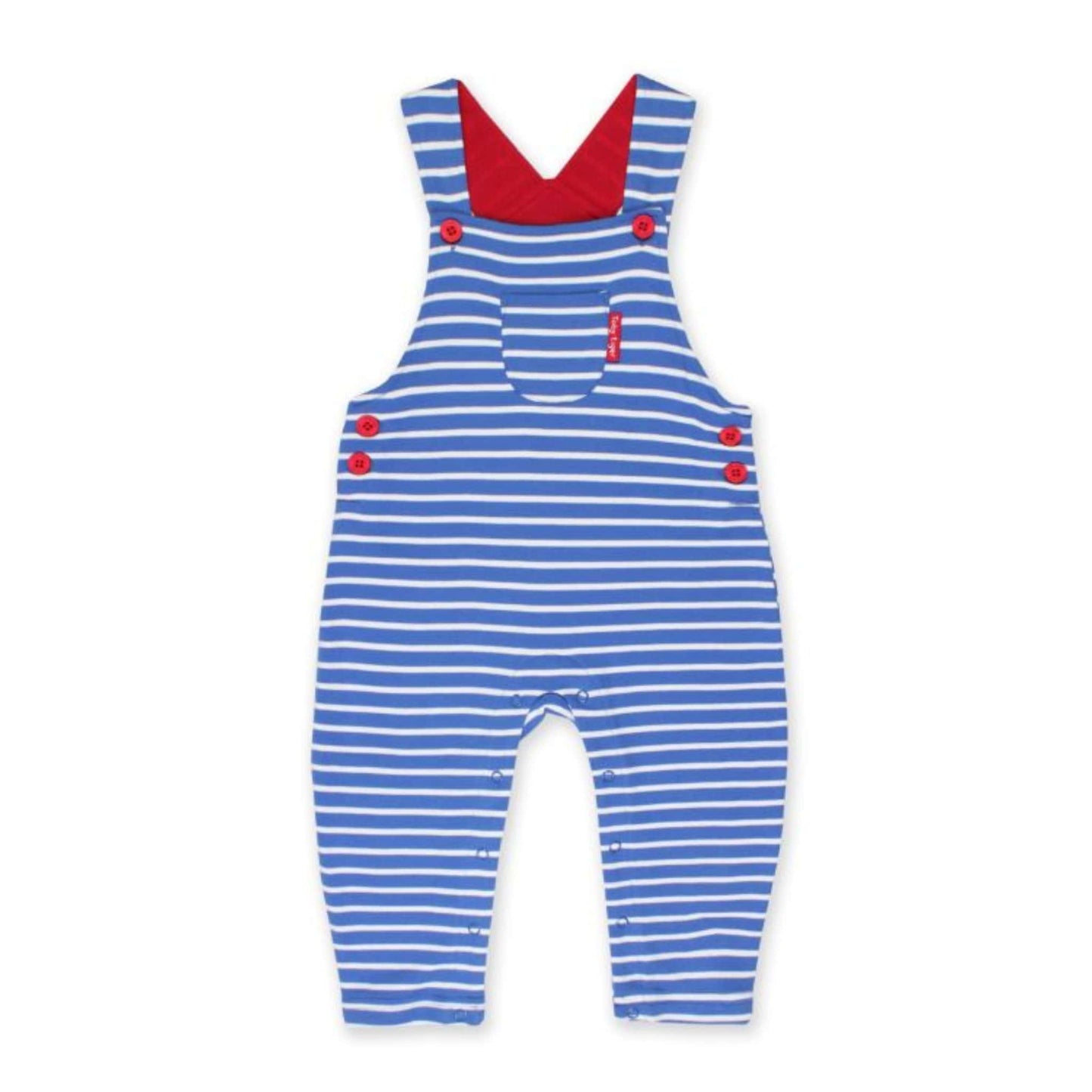 Baby Dungarees - Blue and white stripe