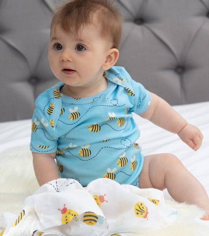 Bumble Bee Baby Bodysuit Modlled