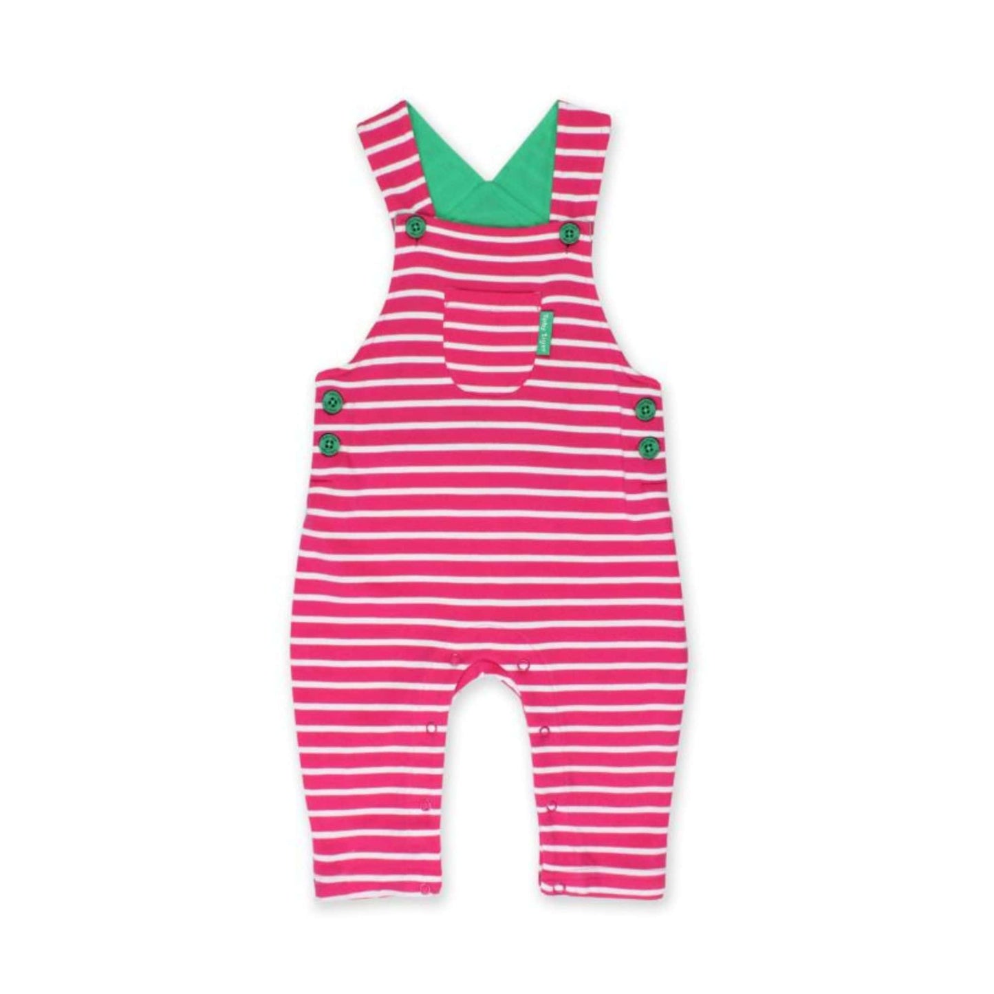 Pink Bretton Stripe Baby Dungarees