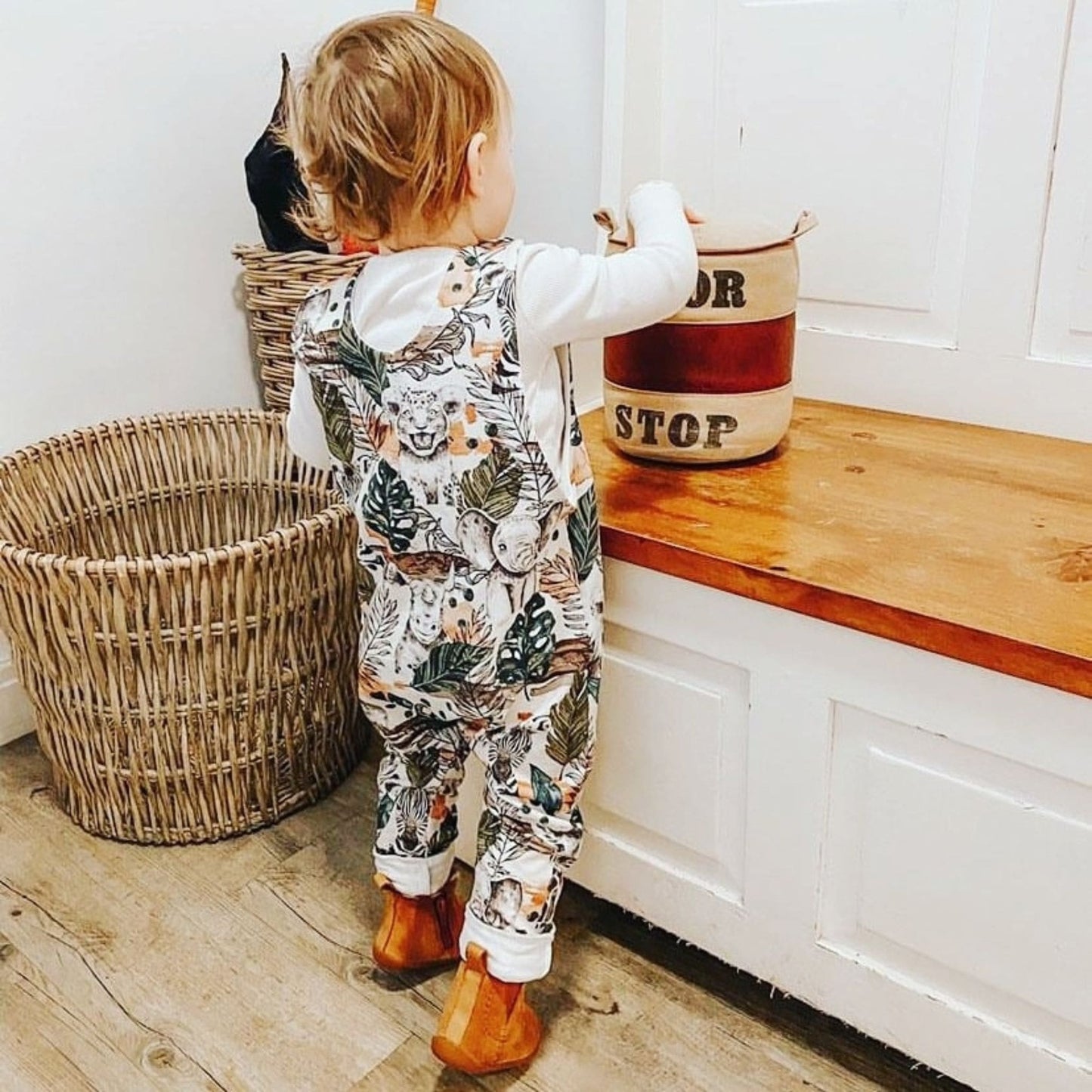 Safari Baby Romper Modelled