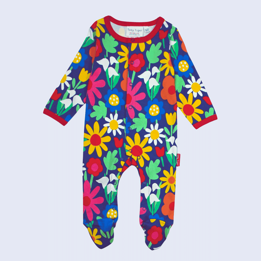 Baby Sleepsuit - 100% Organic Cotton - Bold Floral
