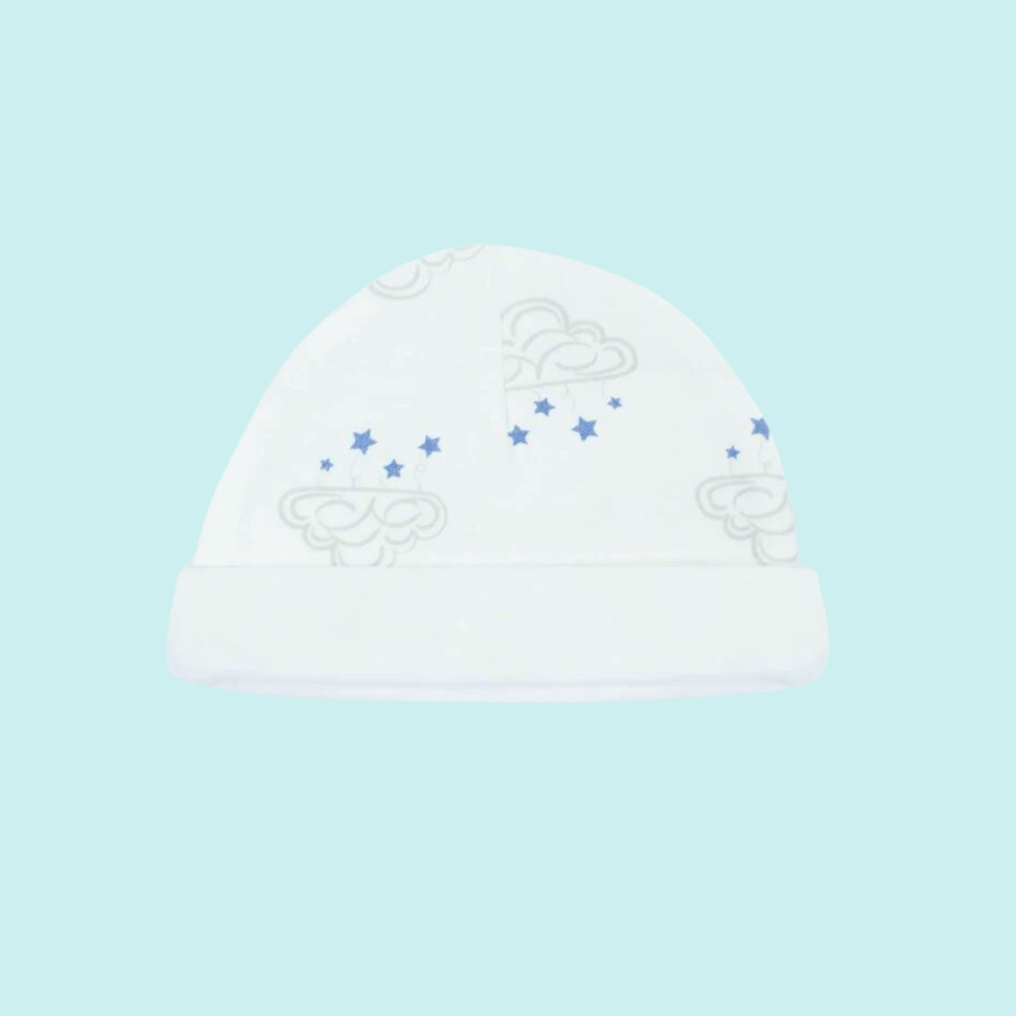 Tiny Baby Hat - 100% Cotton - Grey Cloud