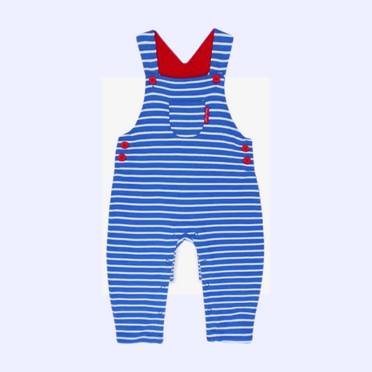 Baby Dungarees - Blue and white stripe