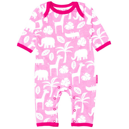 Baby Sleepsuit Pink Jungle - Front