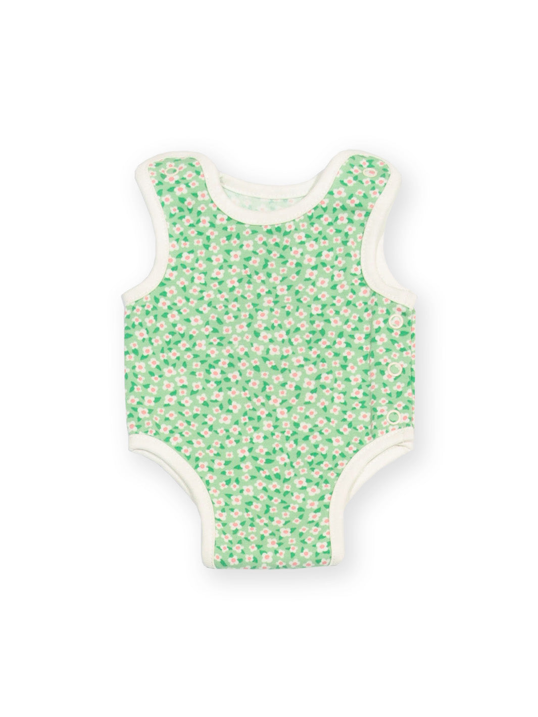 Rear view of My First Vest Woodland Walk Green – gentle preemie baby clothing ideal for premature and early baby needs and tiny babies