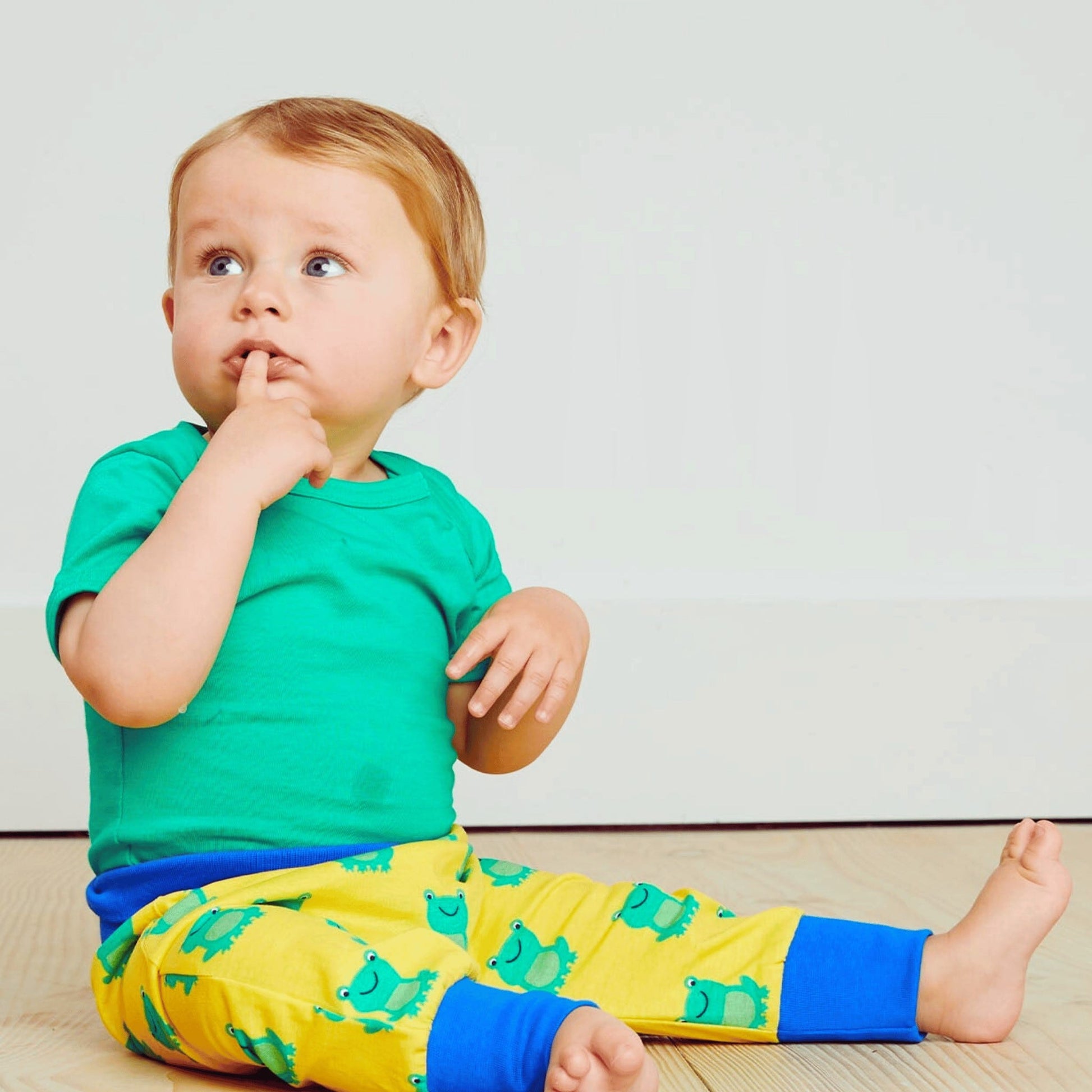 Frog Print Baby Yoga Pants Modelled