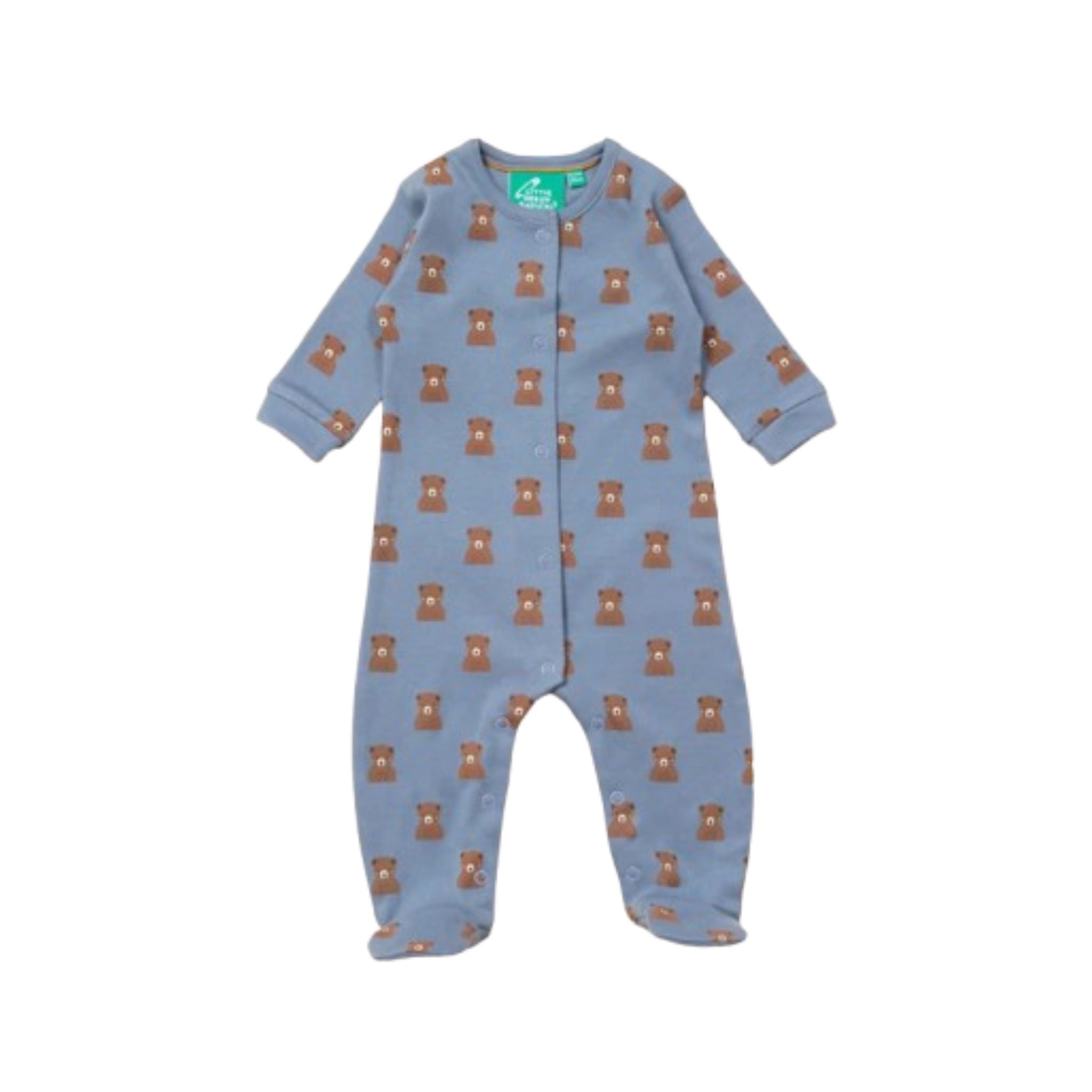 Harry Bear Baby Boy Sleepsuit - 'Tiny Human, Big Dreams' Cloud Print Onesie