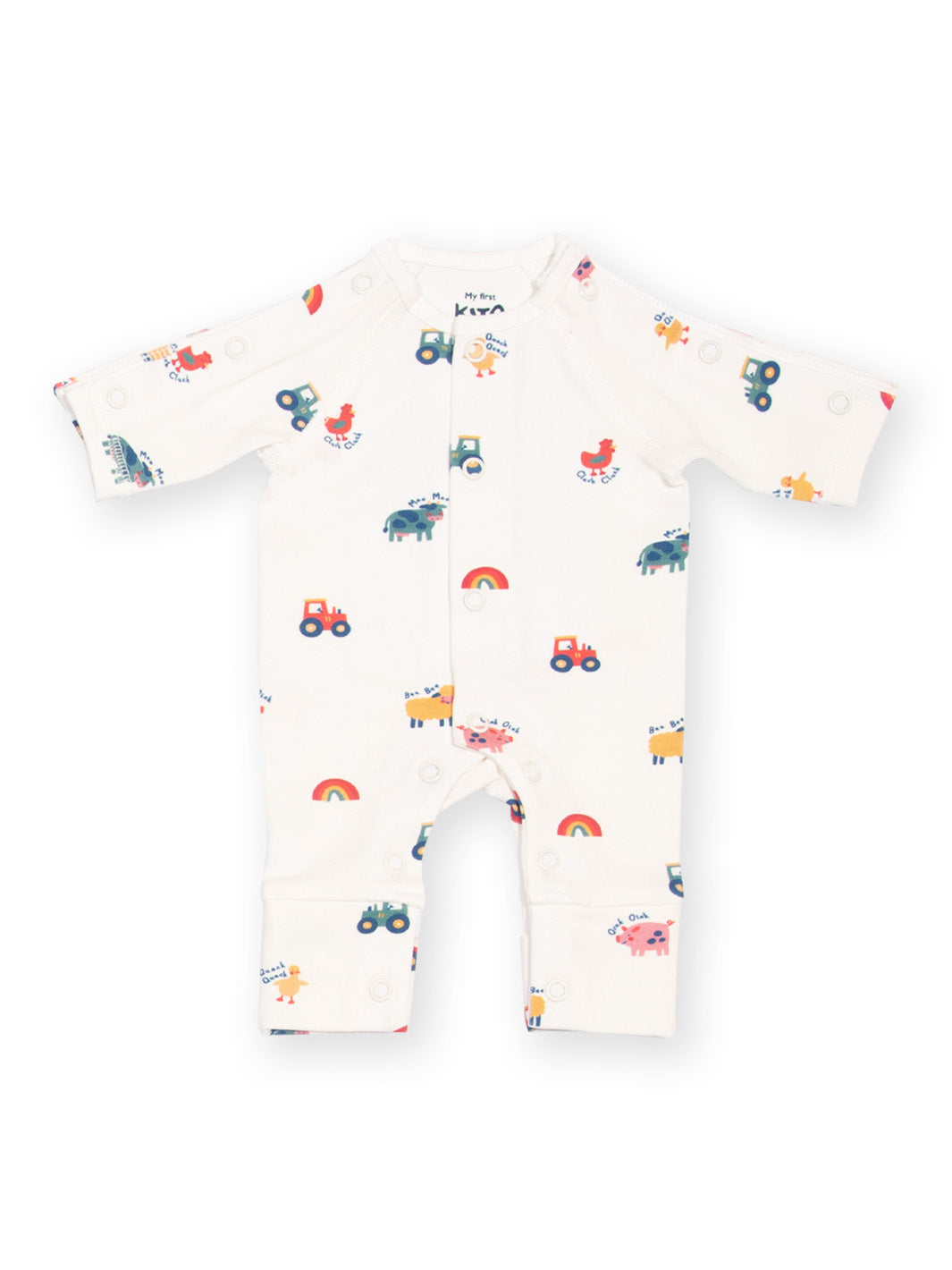 Old MacDonald Sleepsuit flat lay