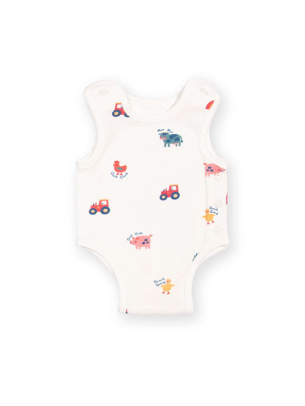 Rear view of My First Vest Old Macdonald Cream – gentle preemie baby clothing designed for premature and early baby needs