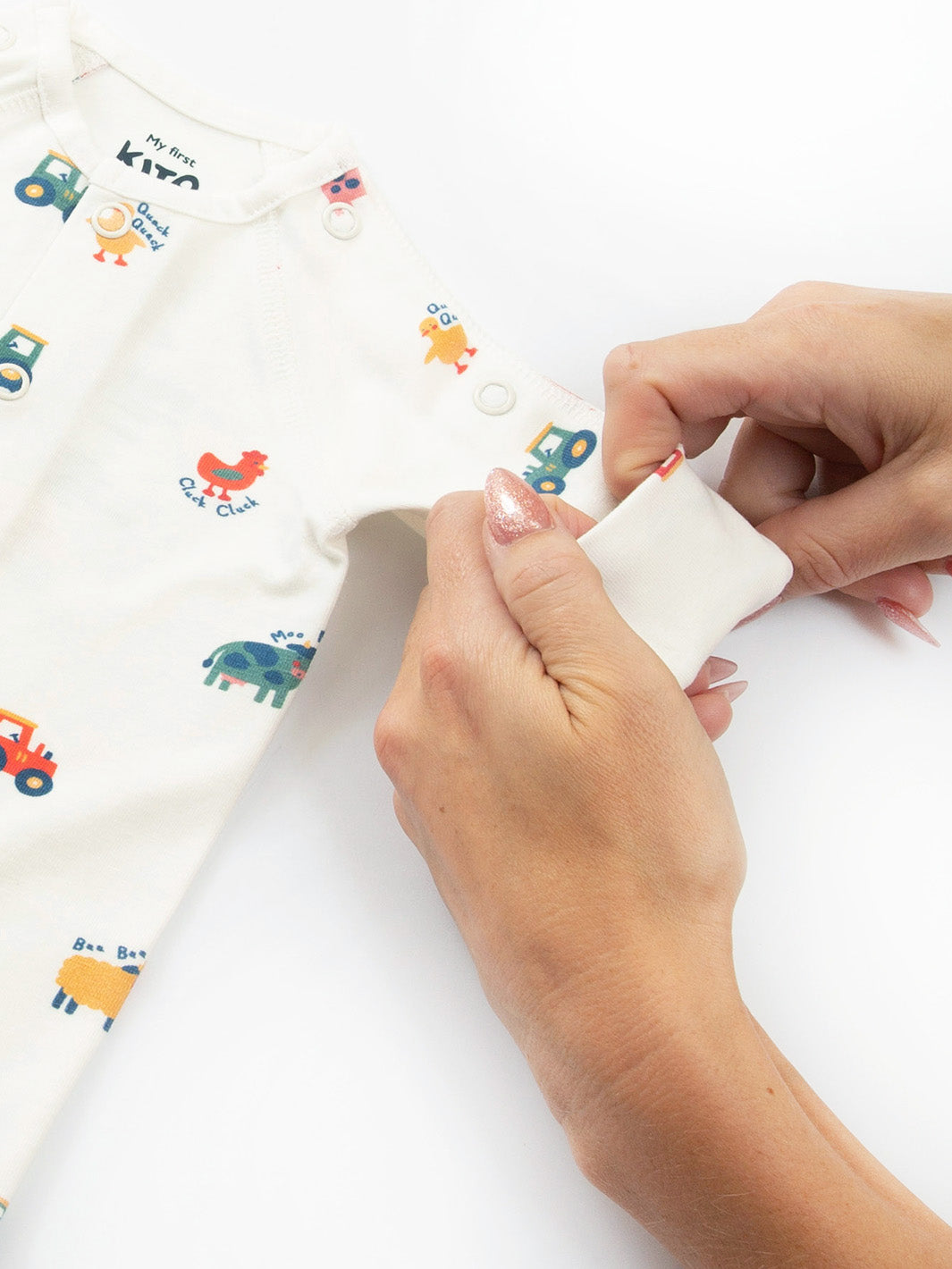 Old MacDonald Sleepsuit arm cuff