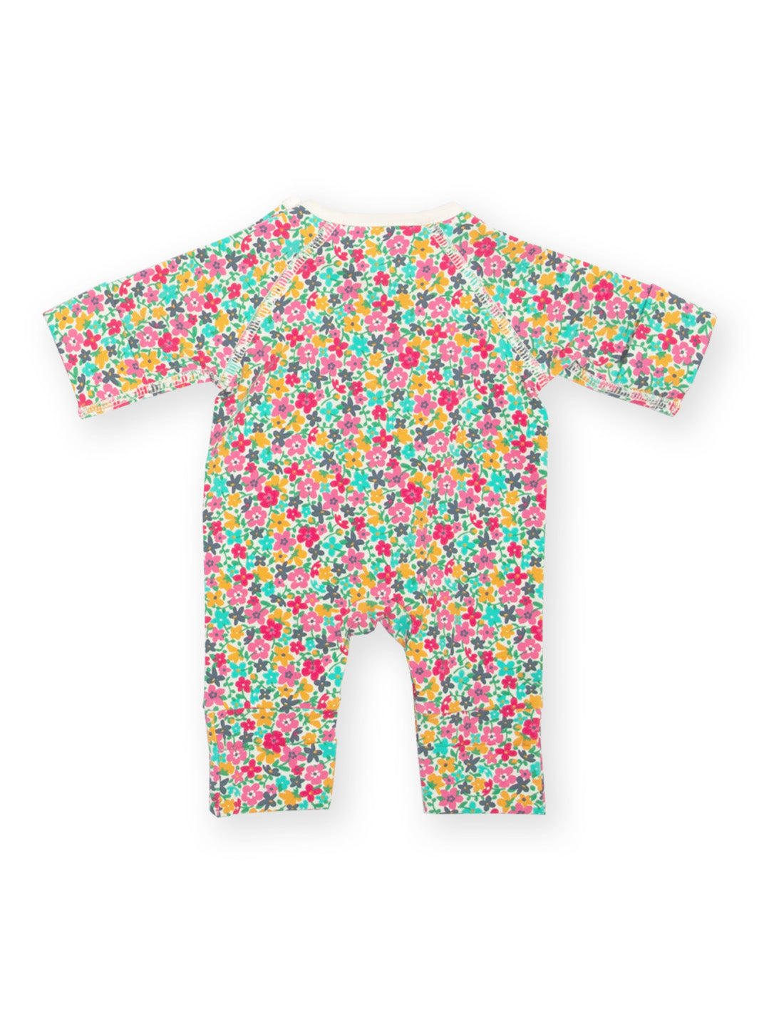 Petal Potion print, soft organic cotton sleepsuit ideal for tiny babies, premature and early baby care, perfect for babies born too soon - rear view