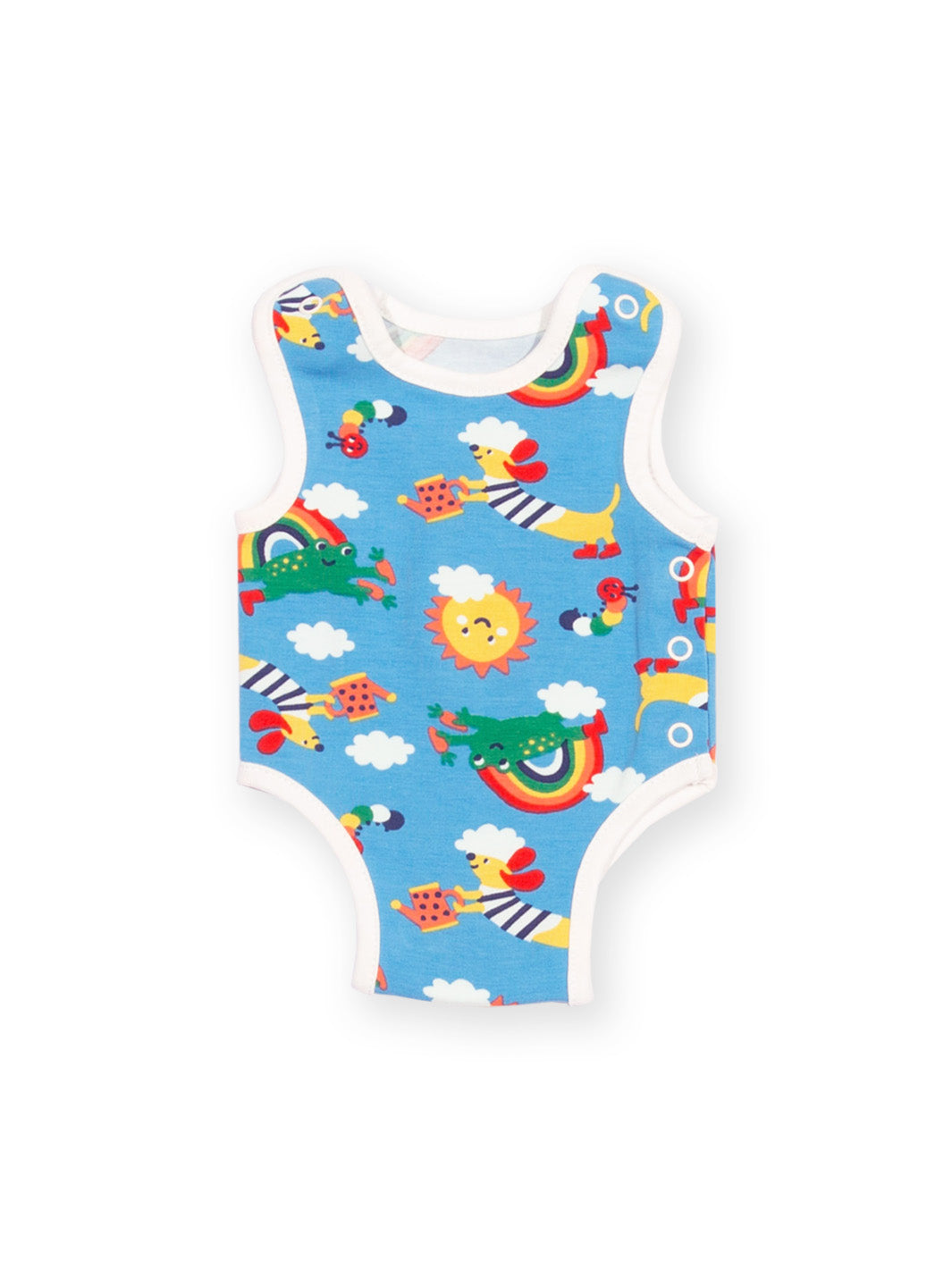 Rear view of My First Vest Planet Pals Blue – gentle preemie baby clothing designed for premature and early baby needs