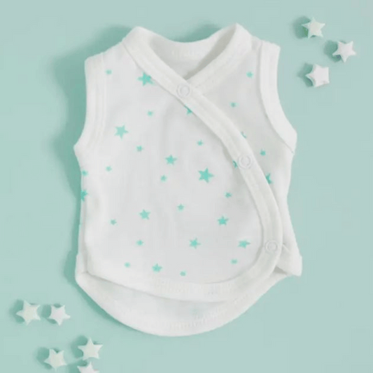 Premature Baby Incubator Vest - Mint Stars