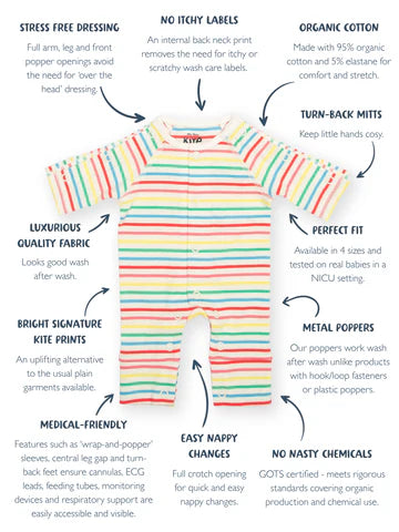 Rainbow Stripe sleepsuit product information