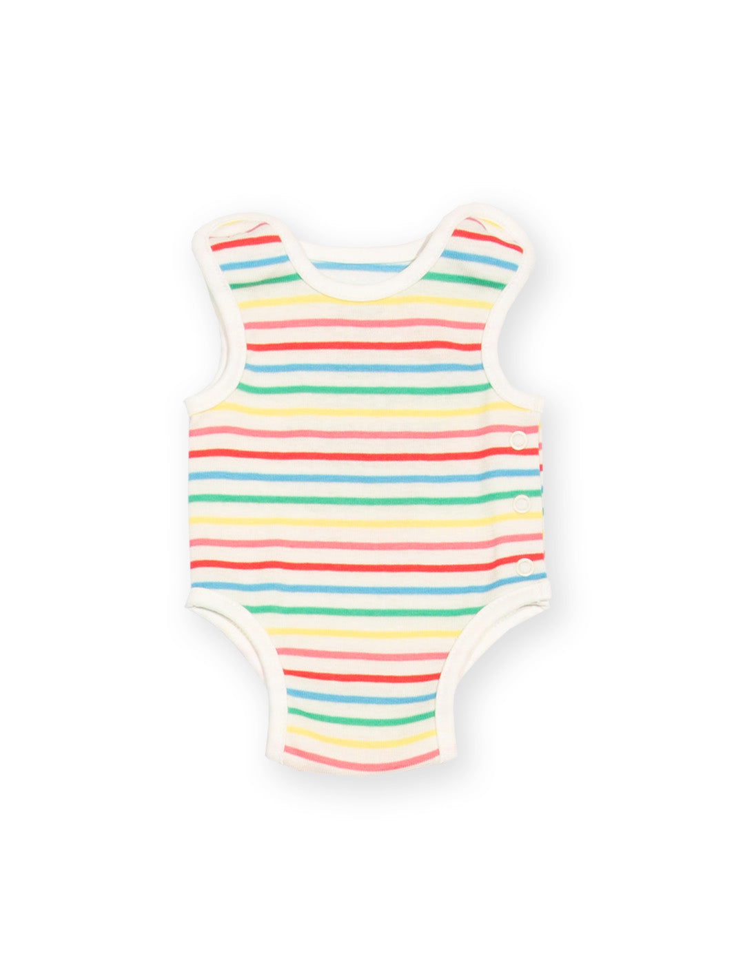 Rear view of My First Vest Rainbow Stripe – gentle preemie baby clothing designed for premature and early baby needs