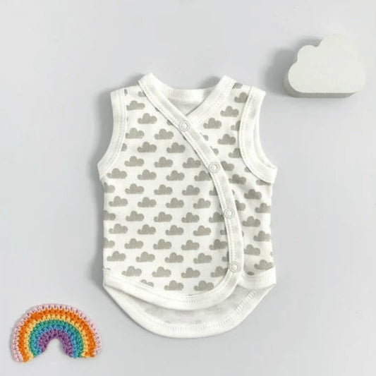 Premature baby Incubator Vest - Premium 100% organic cotton - Silver Clouds
