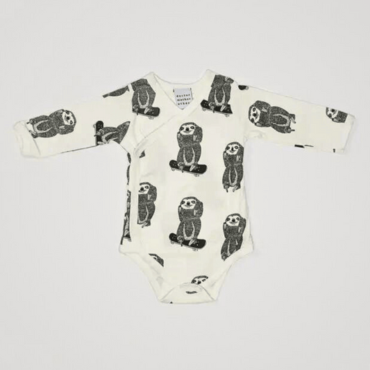 Skating Sloth Baby Vest - Front