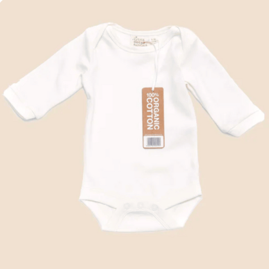 White Baby Vest Long Sleeve - Front