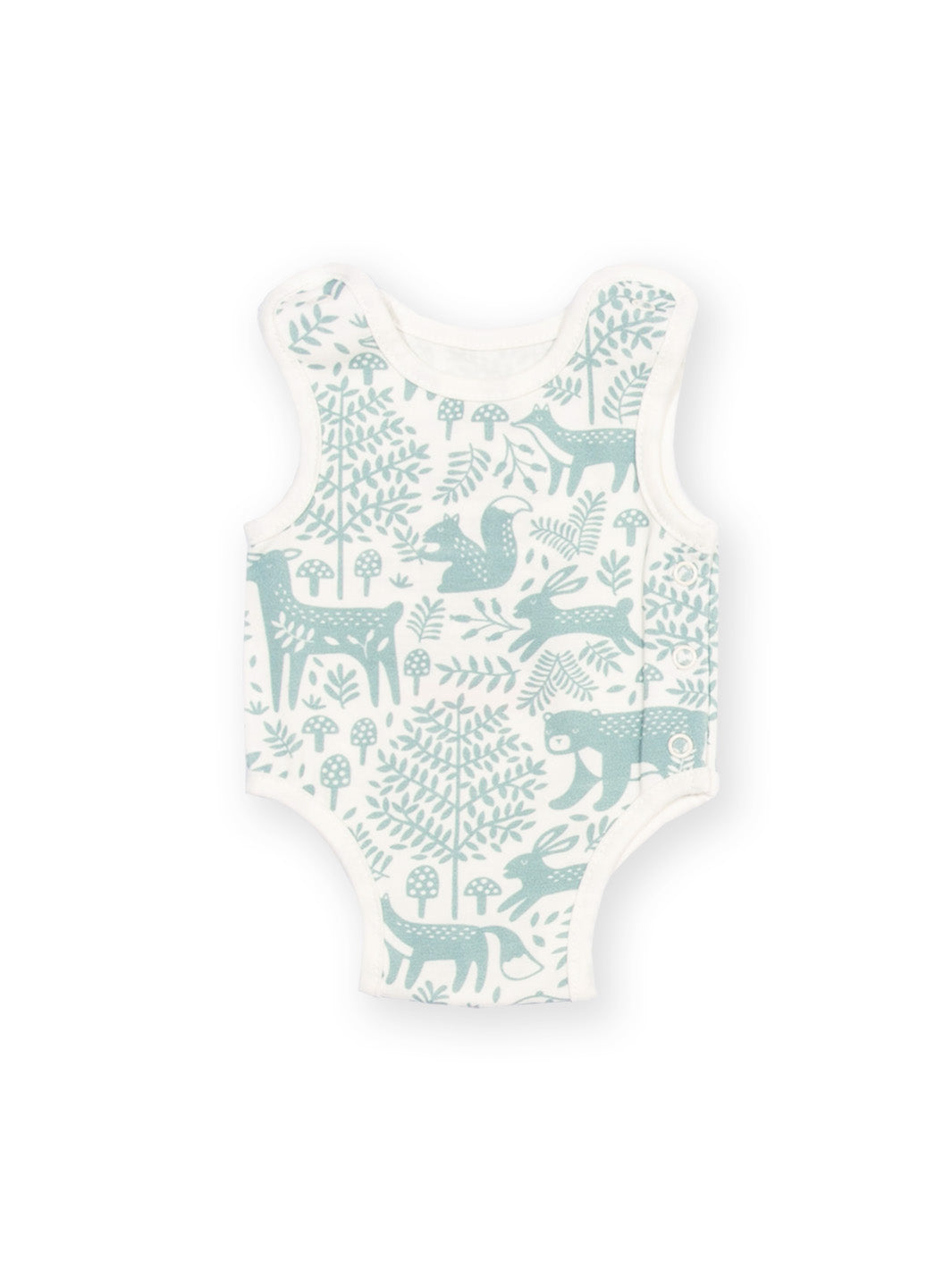 Rear view of My First Vest Woodland Walk Green – gentle preemie baby clothing ideal for premature and early baby needs and tiny babies
